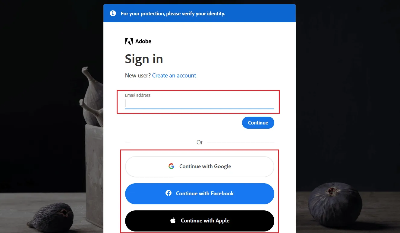 登录 Adobe 账户
