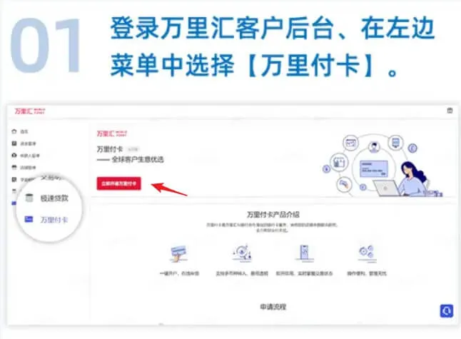 万里付卡开通