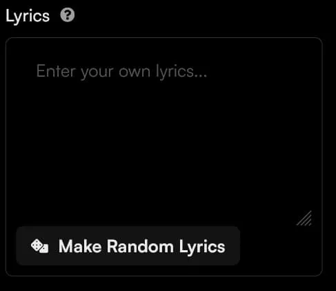 Suno AI 歌词栏位