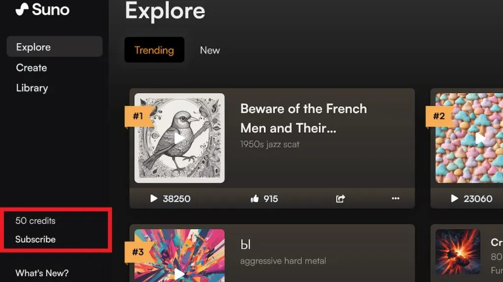 Suno AI Credits 点数
