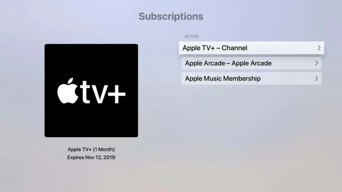 通过 Apple TV 取消 Apple Arcade