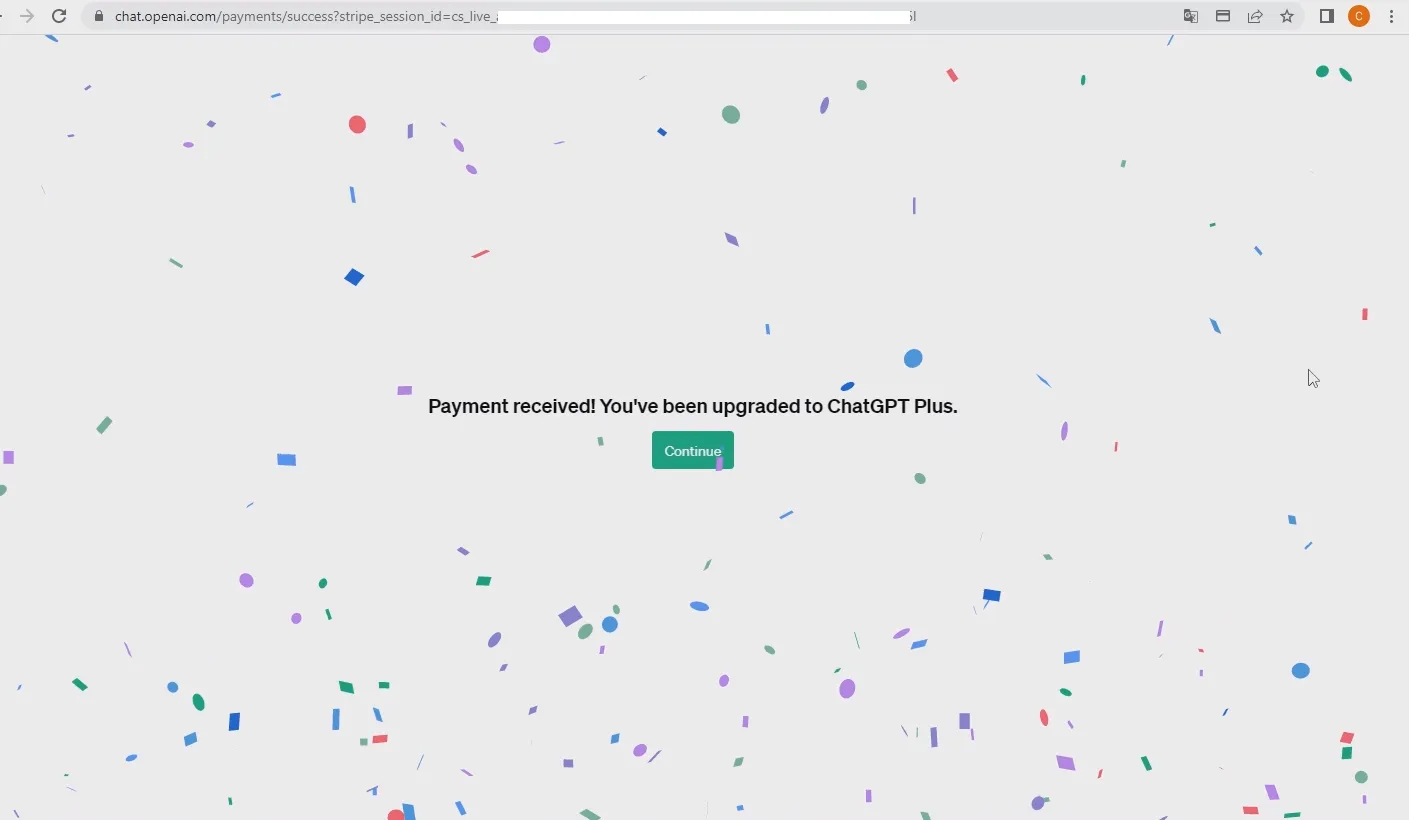 使用虚拟信用卡升级 ChatGPT Plus 成功