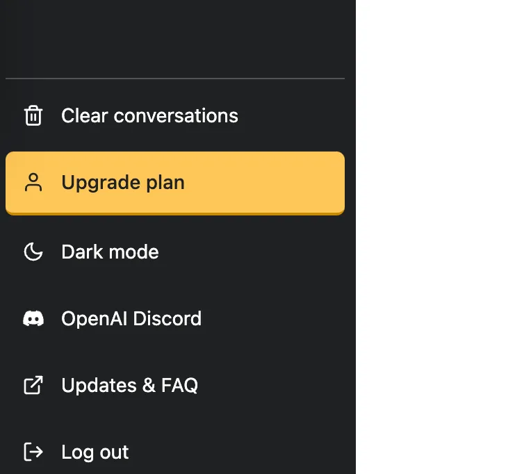 ChatGPT Plus 开通页面