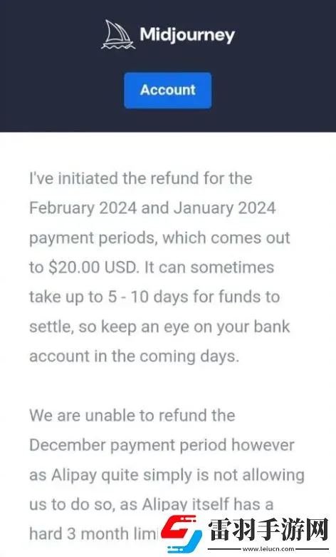 Midjourney 自动扣款了怎么退款