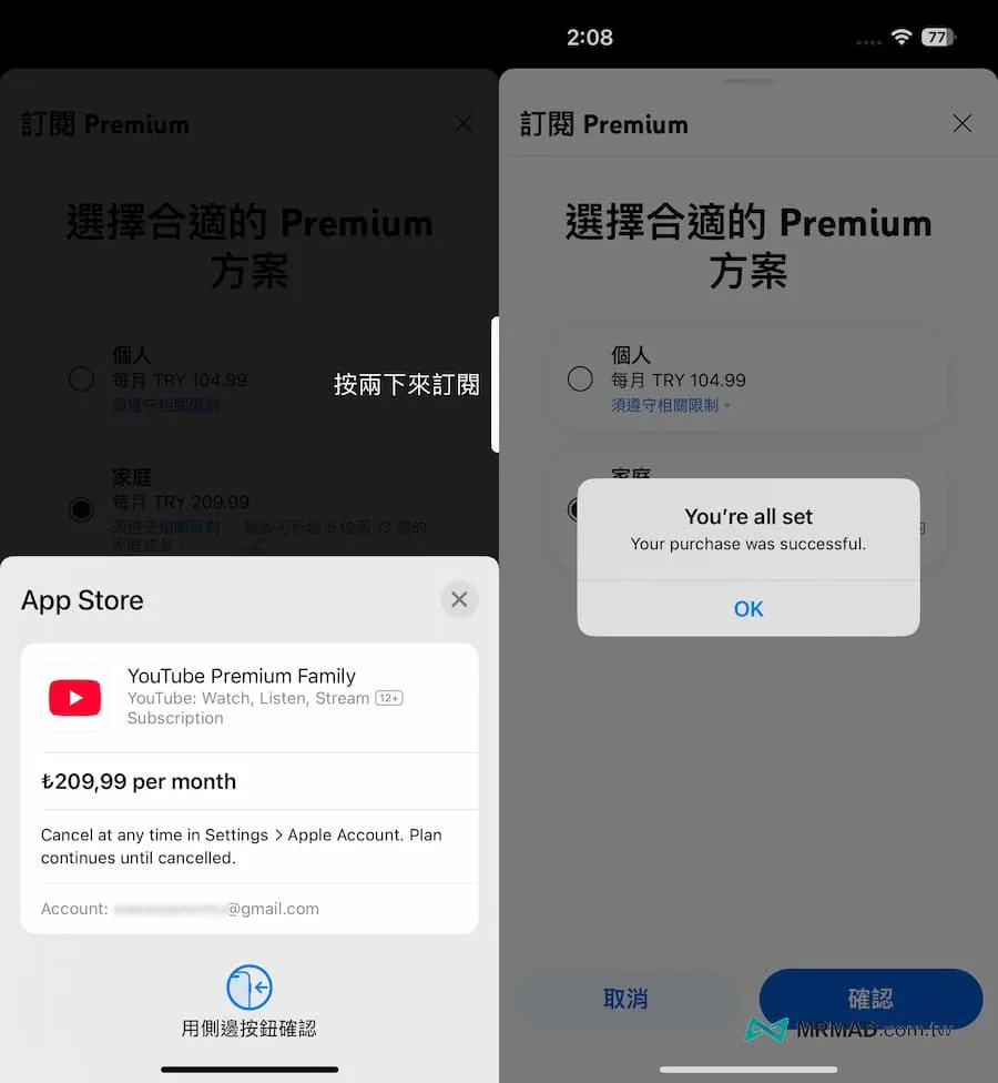 订阅 YouTube Premium
